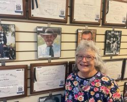Dan Stimson's widow, Rosemary, visited the CSHOF on July 12, 2023. Dan Stimson's widow, Rosemary, visited the CSHOF on July 12, 2023.