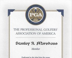 PGA membership certificate. January 1974. 1/74