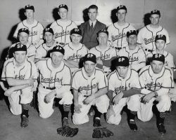 1948 Steel Partition Bombers. Bob Bender kneeling far left. 1948 Steel Partition Bombers.