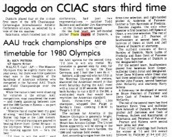 Jagoda on CCIAC stars third time. <em>Salamanca Republican Press</em>, June 18, 1979. Jagoda on CCIAC stars third time. June 18, 1979.
