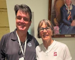 Scott Kindberg and Tara VanDerveer at Chautauqua Institution, July 1, 2026. Scott Kindberg and Tara VanDerveer at Chautauqua Institution. July 1, 2026.