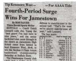 Fourth-Period Surge Wins for Jamestown. 1972. Fourth-Period Surge Wins for Jamestown. 1972.