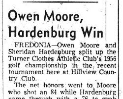 Owen Moore, Hardenburg Win. <em>Post-Journal</em> (Jamestown), September 25, 1956. Owen Moore, Hardenburg Win. September 25, 1956.