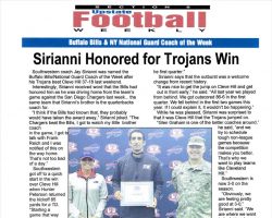 Sirianni Honored for Trojans Win. <em>Upstate Football Weekly</em>, September 2008. Sirianni Honored for Trojans Win. September 2008.