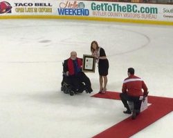 Dan Stimson receives his "Cradle of Coaches" award. January 2015. Dan Stimson receives his "Cradle of Coaches" award. January 2015.