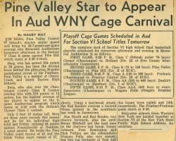 Pine Valley Star to Appear In Aud WNY Cage Carnival. Pine Valley Star to Appear In Aud WNY Cage Carnival.