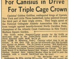 Canisius in Drive For Triple Cage Crown. Canisius in Drive For Triple Cage Crown.