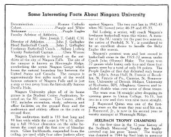 Sienna vs Niagara program. December 22, 1956. Sienna vs Niagara program. December 22, 1956.