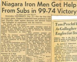 Niagara Iron Men Get Help From Subs in 99-74 Victory. <em>Buffalo News</em>. Niagara Iron Men Get Help From Subs in 99-74 Victory.