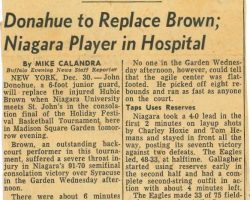 Donahue to Replace Brown. Donahue to Replace Brown.