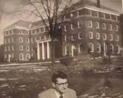Ted Olsen at Alfred University circa 1952 where he studied aerospace engineering and also found time to letter in three sports. Ted Olsen circa 1952.