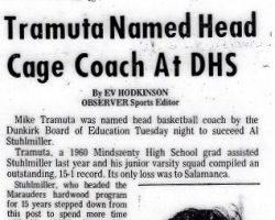 Tramuta Named Head Cage Coach At DHS. <em>Observer</em> (Dunkirk), 1970. Tramuta Named Head Cage Coach At DHS. 1970
