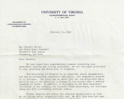 Recruiting letter from William Gibson, University of Virginia. February 15, 1968. Recruiting letter from William Gibson, University of Virginia. February 15, 1968.