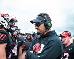 The W&J department of athletics recognizes Head Football Coach Mike Sirianni for 25 years of service to Washington & Jefferson College. Coach Sirianni is a championship coach, a dedicated and proud father, and a terrific family man. With 185 career victories, Coach Sirianni ranks 28th in NCAA football history (all divisions) for career winning percentage. Congrats Coach! (February 1, 2024.) W&J department of athletics recognizes Head Football Coach Mike Sirianni for 25 years of service.