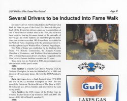 Several Drivers to be Inducted into Fame Walk. <em>2021 Watkins Glen Grand Prix Festival</em>.
The Walk of Fame was established by the Watkins Glen Grand Prix Historic Commission, the Schuyler County Chamber of Commerce, and Watkins Glen International to honor these great drivers who have competed on the Glen’s world-famous facilities over the last 73 years. Several Drivers to be Inducted into Fame Walk. <em>2021 Watkins Glen Grand Prix Festival</em>.
