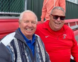 Wally Huckno with his long-time assistant coach Joe DiMaio. Wally Huckno with his long-time assistant coach Joe DiMaio.