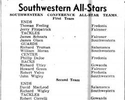 Southwestern All-Stars. <em>Post-Journal</em> (Jamestown), November 27, 1951. Southwestern All-Stars. November 27, 1951.