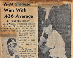 A-M Slugger Wins With .436 Average. <em>Post-Journal</em> (Jamestown), August 15, 1959. A-M Slugger Wins With .436 Average. August 15, 1959.