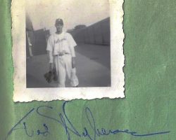 Ted Wyberanec's autograph, 1947. Ted Wyberanec's autograph, 1947.