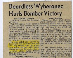 Beardless Wyberanec Hurls Bomber Victory. <em>Post-Journal</em> (Jamestown). Beardless Wyberanec Hurls Bomber Victory.