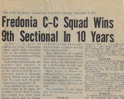 Fredonia C-C Squad Wins 9th Sectional In 10 Years. <em>Post-Journal</em> (Jamestown), November 3, 1975. Fredonia C-C Squad Wins 9th Sectional In 10 Years. November 3, 1975.