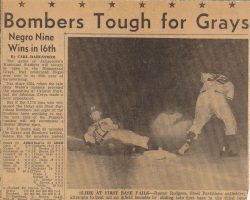 Bombers Tough For Grays. <em>Post-Journal</em> (Jamestown). Post-Journal article on Bombers game