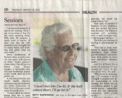 Athletes For The Ages. <em>Florida Today</em>, March 29, 2012.