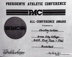 Chris Carlson was an All-Conference MVP First-Team selection in 1991 at Grove City College. Chris Carlson was an All-Conference MVP First-Team selection in 1991 at Grove City College.