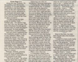 Schmitt Hopes To End Career On High Note This Week, page 2. <em>Post-Journal</em> (Jamestown), 2003. Schmitt Hopes To End Career On High Note This Week, page 2. 2003.