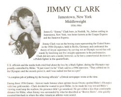 Buffalo Veteran Boxers Association program, Jimmy Clark page. October 16, 1998. Buffalo Veteran Boxers Association program Jimmy Clark page