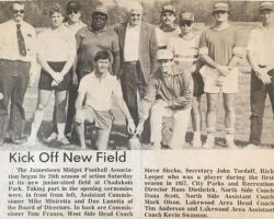 Kick Off New Field. <em>Post-Journal</em> (Jamestown), 1985. Kick Off New Field. 1985.