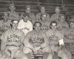 1946 Falconer Milling baseball team. Harry Rissel is in the middle row, third from the left. 1946 Falconer Milling baseball team.