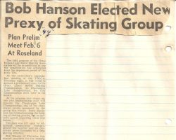 Bob Hanson Elected New Prexy of Skating Group. 1944 Bob Hanson 1944