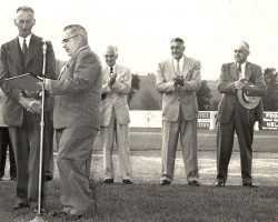 Ray Caldwell, second from right next to Hugh Bedient, far right, applauds as Swat Erickson is recognized by Frank Hyde. Ray Caldwell, second from right next to Hugh Bedient, far right, applauds as Swat Erickson is recognized by Frank Hyde.