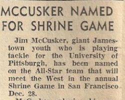 McCusker Named For Shrine Game jimmccuskerpitt