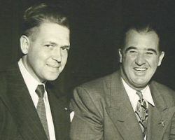 John Jachym, left, with Commissioner of Baseball Happy Chandler, 1946. John Jachym, left, with Commissioner of Baseball Happy Chandler, 1946.