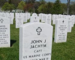 John Jachym's burial marker at Arlington National Cemetery. Photo courtesy of Russell C. Jacobs. John Jachym's burial marker at Arlington National Cemetery.