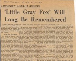 'Little Gray Fox' Will Long Be Remembered. <em>Erie Times,</em>August 22, 1955. 1955 Erie Times article about Joe Nagle