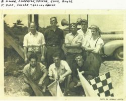Lloyd Moore is standing on far left in back row. Photo taken at Penny Royal race track, Leon, NY circa 1948. Lloyd Moore is standing on far left in back row. Photo taken at Penny Royal race track, Leon, NY circa 1948.