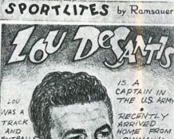 Lou DeSantis in a newspaper feature. Lou DeSantis newspaper feature.