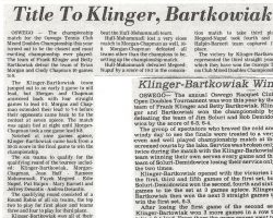 Title to Klinger, Bartkowiak. July 15, 1986