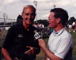 Pete was interviewed by Terry Frank of WJTN following the
first pitch. Pete was interviewed by Terry Frank of WJTN following the first pitch.
