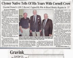 Clymer Native Tells Of His Years With Cornell Crew. <em>Post-Journal</em> (Jamestown), circa 2006. Clymer Native Tells Of His Years With Cornell Crew. Circa 2006.