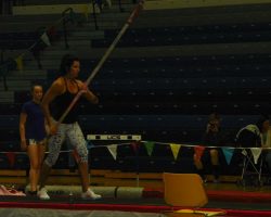 Jenn works on pole position. Jenn works on pole position.