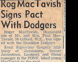 Rog MacTavish Signs Pact With Dodgers. 1953. Rog MacTavish Signs Pact With Dodgers. 1953.