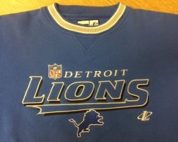 1957 Lions sweatshirt - Bud served as publicity director of the team. 1957 Lions sweatshirt - Bud served as publicity director of the team.