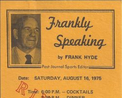 Frank Hyde Testimonial Dinner ticket. ticket