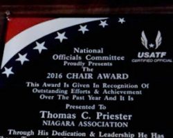Chair Award
from the USATF, 2016. Chair Award from the USATF, 2016.