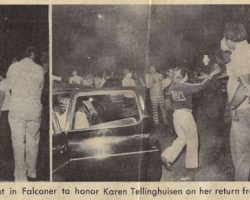 Falconer Gives Karen Royal Welcome Home - photo. <em>Post-Journal</em> (Jamestown), August 5, 1977. Falconer Gives Karen Royal Welcome Home - photo. August 5,