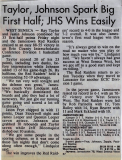 Taylor, Johnson Spark Big First Half; JHS Wins Easily. January 11, 1992.